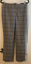 Nine West Gray Plaid High Rise Side Zipper Skinny Dress Pants Size 6P NWT