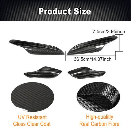 Carbon Front Splitter Flaps Canard Wings Frontlippe für BMW E90 E92 E93 M3 05-12 - Picture 6 of 11