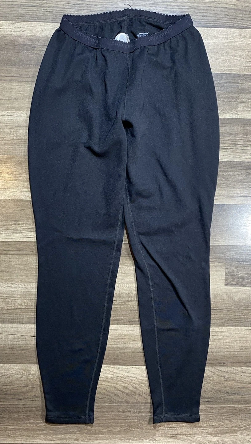 Patagonia Baselayer Leggings Womens Black Capilene Small/Medium Made In USA Gorp