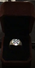 Antique AUTHENTIC (1914-1917) WW1 Ring-800 SILVER-Size 10-IRON CROSS-German Flag