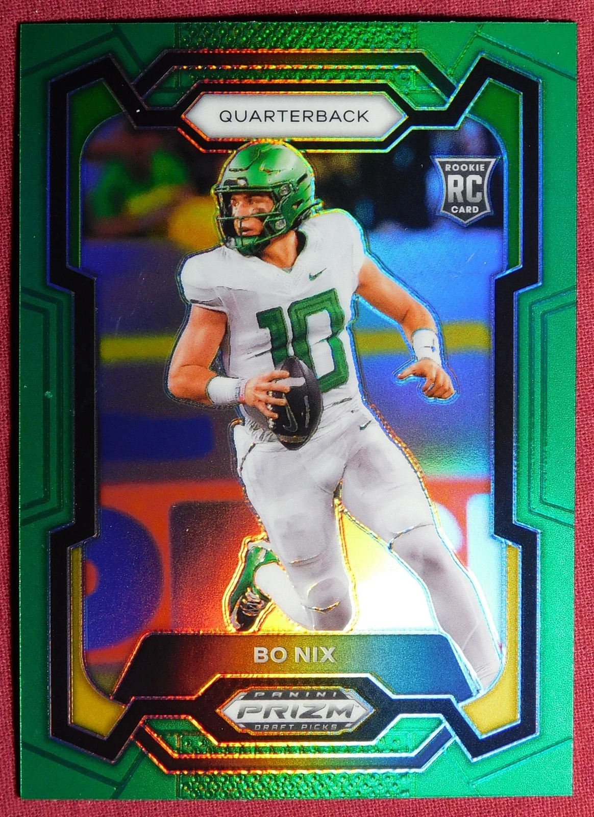 2024 Panini Prizm Draft Picks Prizms Green #105 Bo Nix Oregon Ducks RC