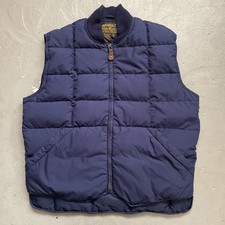 Vintage Eddie Bauer Goose Down Quilted Puffer Outdoor Camp Vest Black Label L