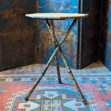 Vintage Bamboo  Cane Tripod Plant Stand Or Occasional Table