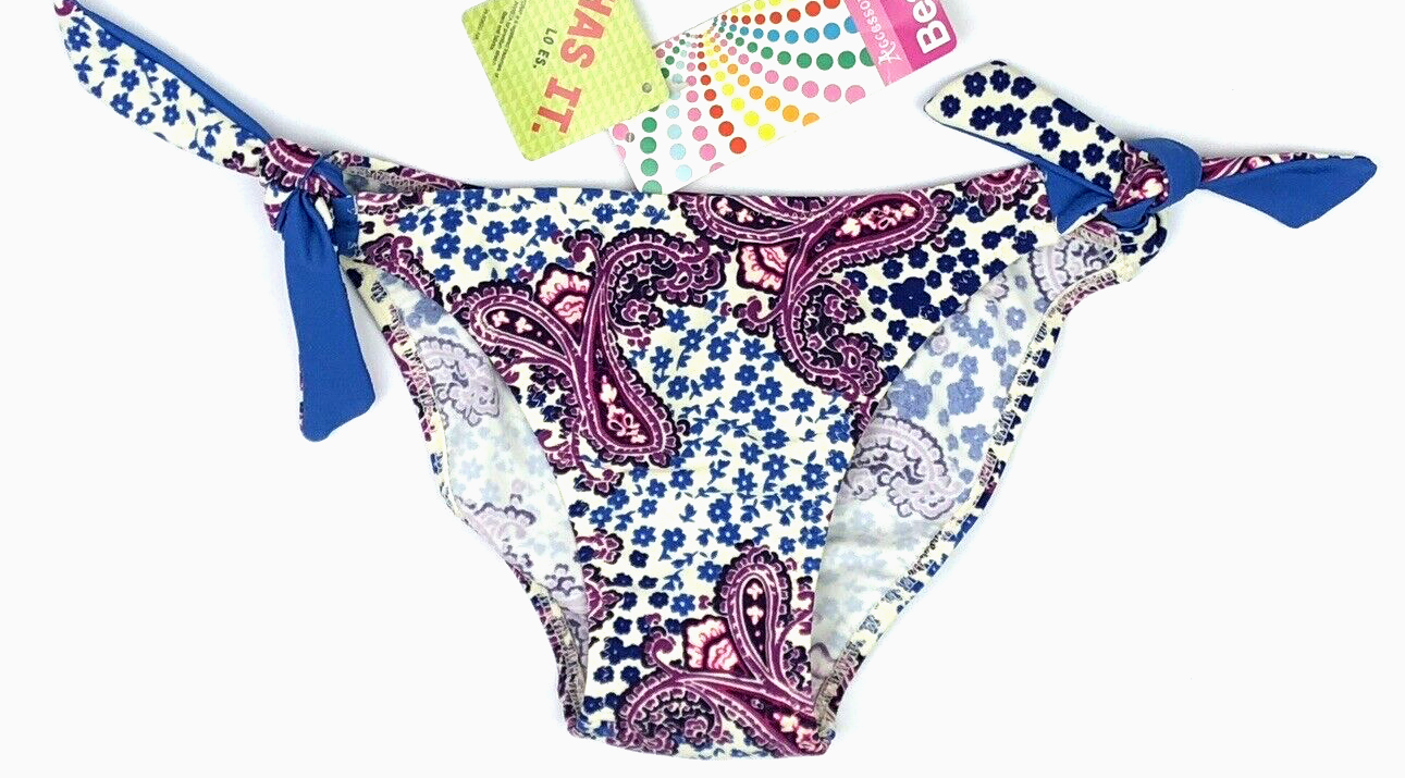 Monsoon Bikini Bottoms UK 8 white / purple / blue mix BNWT