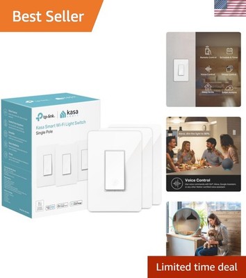 Smart Wi-Fi Light Switch, 3-Pack - Voice Control, No Hub Required, Easy Install
