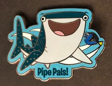 Disney pin 115456 Finding Nemo Destiny Dory Pipe Pals whale shark blue tang