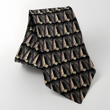 Vtg Henry Grethel Mens Necktie Geometric 100% Italian Silk 61 x 4 Made in USA