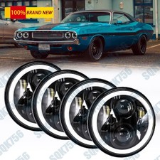 4pcs 5.75 5-34 Round Led Headlights Hilo Beam Halo Drl For Dodge Challenger 4pcs 5.75 5-34 Round Led Headlights Hilo Beam Halo Drl For Dodge Challenger
