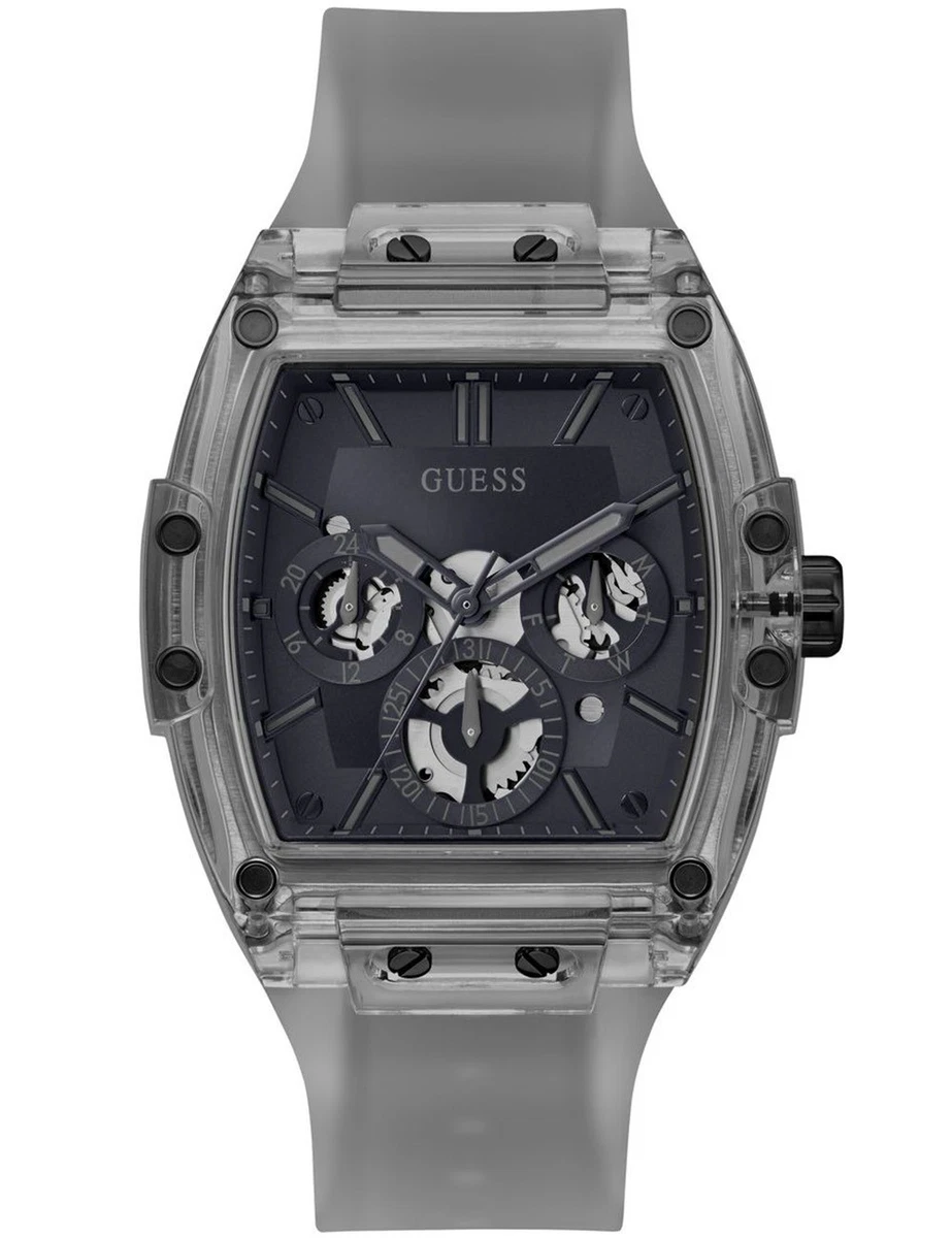 GUESS Orologio Uomo Mercury GW0219G2: Cronografo Con Cassa In Acciaio Dorato, Quadrante Verde E Cinturino In Silicone Nero
