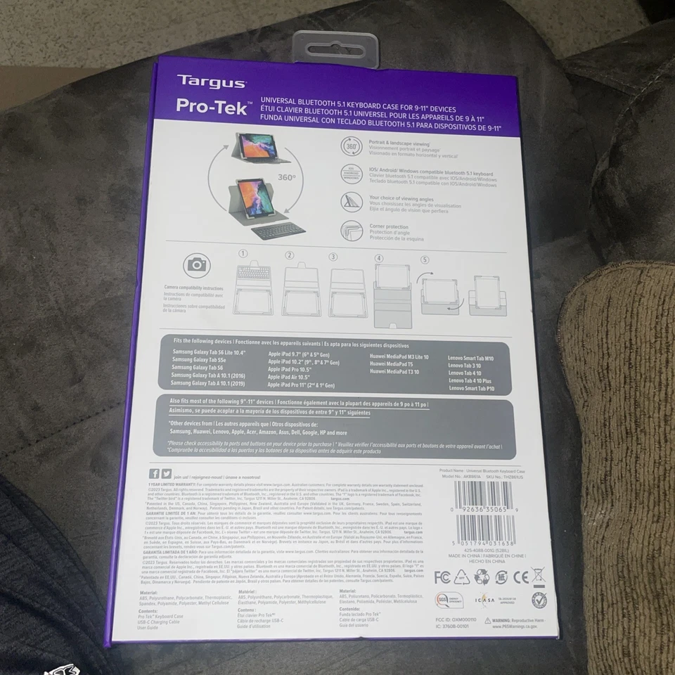 Targus Pro-Tek Universal Bluetooth 5.1 Keyboard Case for 9-11-inch Tablets - Image 2 of 2