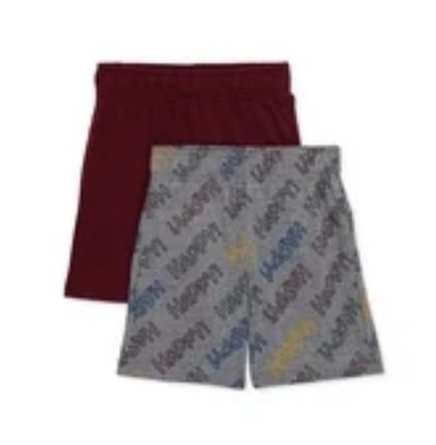 2-Pack 365 Kids from GARANIMALS Boys Size 5 Bordeaux Multi Knit Shorts