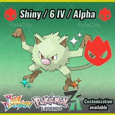 Mankey ❗❗❗ Alpha Shiny ❗❗❗ Pokemon Legends ZA  ⚫ 6 IV 🟢 @ Any item