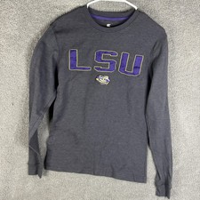 LSU Tigers Shirt Mens Medium Gray NCAA Football Colosseum Long Sleeve Thermal