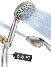 High Pressure 10-Setting Handheld Shower Head, 5" Detachable Shower Spray, 79...