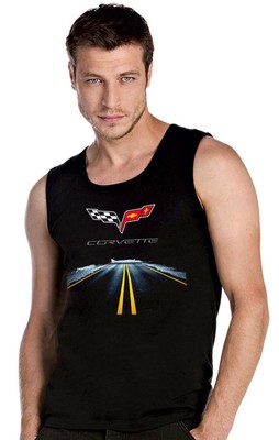 Corvette Chevrolet Autobahn Auto Ärmellos T-Shirt Top Tank Schwarz -21133 -SW