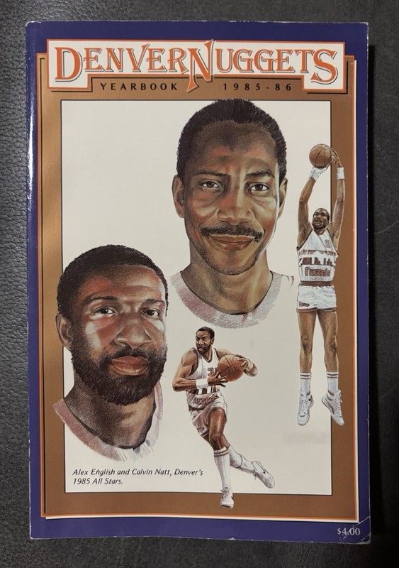 Denver Nuggets 1985-86 Vintage Yearbook w/ Alex English (Basketball/NBA)