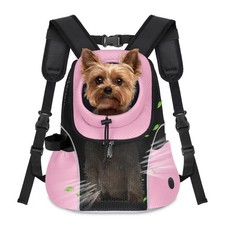 WOYYHO Small Dog Front Carrier Backpack Ventilated Mesh Travel Hiking 5-9 lbs
