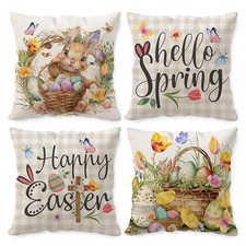 Easter Pillow Covers 18x18 Set of 4 Easter 18" x 18" Pack of 4 Easter-2025