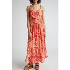 FARM Rio Women Jaipur Crossover Linen Blend Midi Sundress Size Small