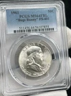 536. 1961 PCGS MS64FBL FS-401 Bugs Bunny Full Bell Lines Franklin Half