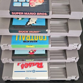 Nintendo NES Game Lot Super Mario Bros Duck Hunt Bases Loaded Golf + Instructio&hellip;