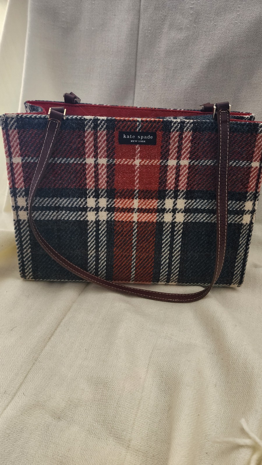 Rare Kate Spade Vintage (Y2K) Plaid/Tartan Wool Shoulder Bag Great Condition!