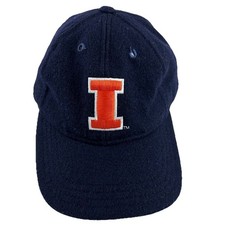 VTG 90s University of Illinois Fighting Illini Hat Cap Wool Ez Fit New Era Retro