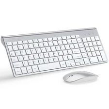 Ultra Silent Wireless Keyboard and Mouse Combo, Slim Compact Keyboard Mouse Set