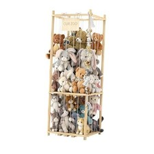 Stuffed Animal Storage  Organizer, Wooden Cute Zoo Toy Holder for Rooms, Large