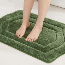 17x27 Inch NonSlip Bath Mat Extra Thick Absorbent Plush Washable Green Rug