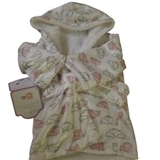 Stylish Toddler Pink  White Faux Mink Bathrobe
