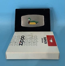 Vintage Zippo Pocket Knife –Mallard Duck Design – Original Box – Bradford PA USA