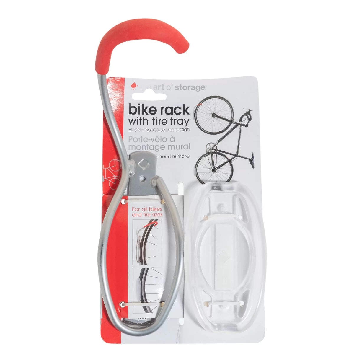 Space-Saving Bike Rack with Secure Tire Tray for Organized Storage