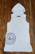 Lauren Ralph Lauren Blue White Stripe Hooded Dress Women’s Size Medium