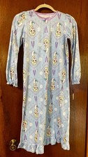 Disney Frozen Princess Elsa Flannel Granny Nightgown Pajamas Blue New Girl 10/12