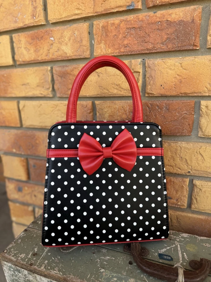 Bolso de mano para mujer inspirado en Dancing Days de BANNED Tote lunares rojos años 50 Foto 4 de 4