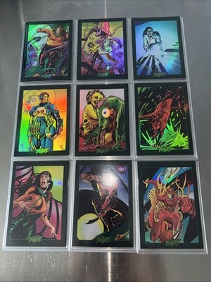 PLASM ZERO (River Group 1993) Complete LEVEL 1 HOLOGRAPHIC Chase Card Set (9)