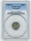 1839-O No Drapery SEATED LIBERTY HALF DIME PCGS AG03