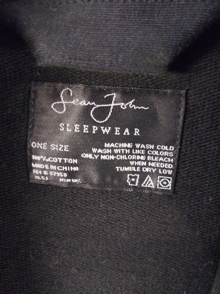 Bata envolvente Sean Johns para hombre talla única negra (¿azul oscuro?) nunca usado Foto 3 de 4