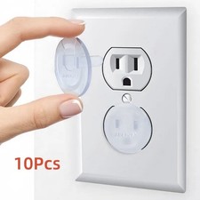 10 PCS Electrical Outlet Safety Covers Childproof Plug Protectors Clear