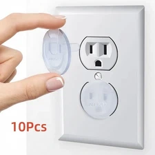 10 PCS Electrical Outlet Safety Covers Childproof Plug Protectors Clear