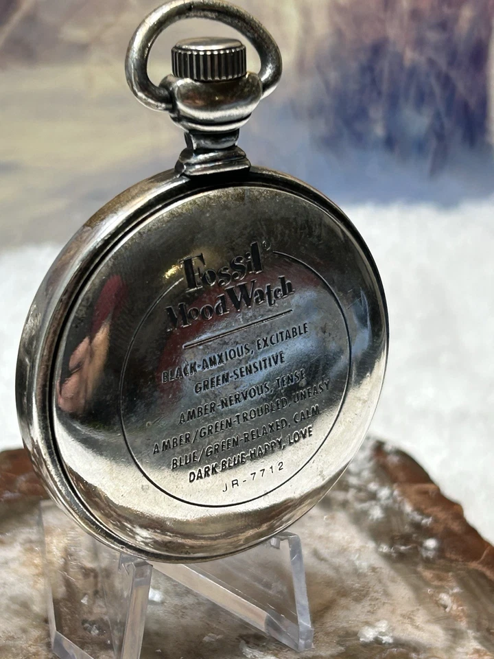 Reloj Bolsillo Hombre Vintage Tono Plateado Fossil Mood Cuarzo. Funciona muy bien mantiene el tiempo Foto 4 de 4