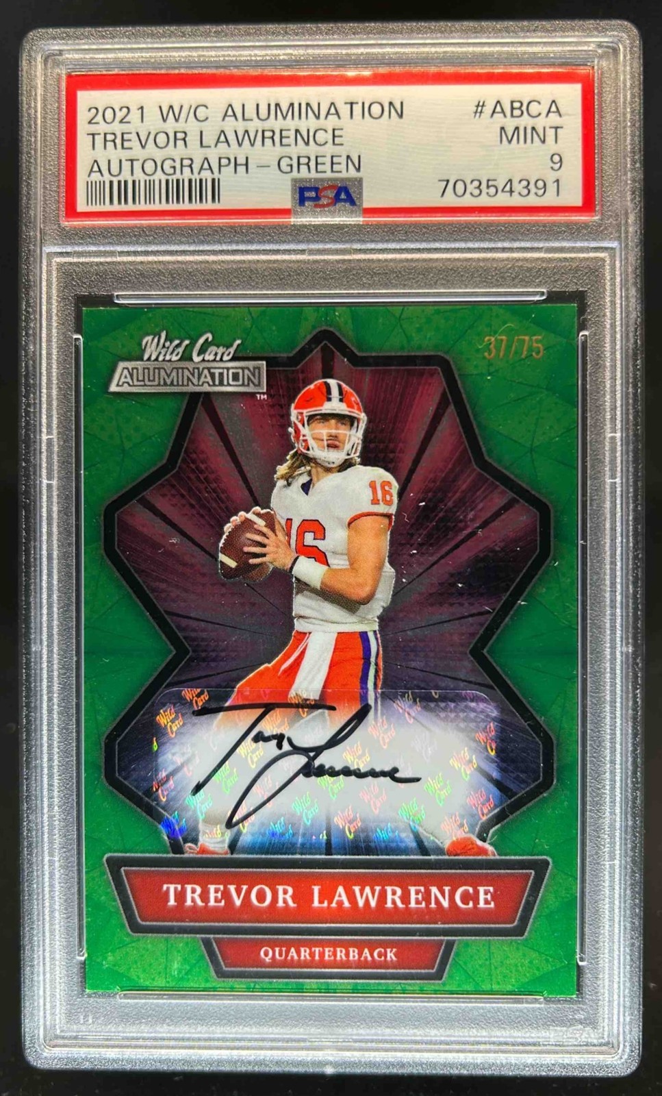 Trevor Lawrence Wild Card Alumination Autographs #ABCA Green