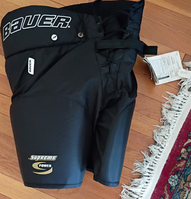 Bauer Supreme 1000 Jr XL Ice Hockey Leg Pad Black Nylon Padded Adjustable