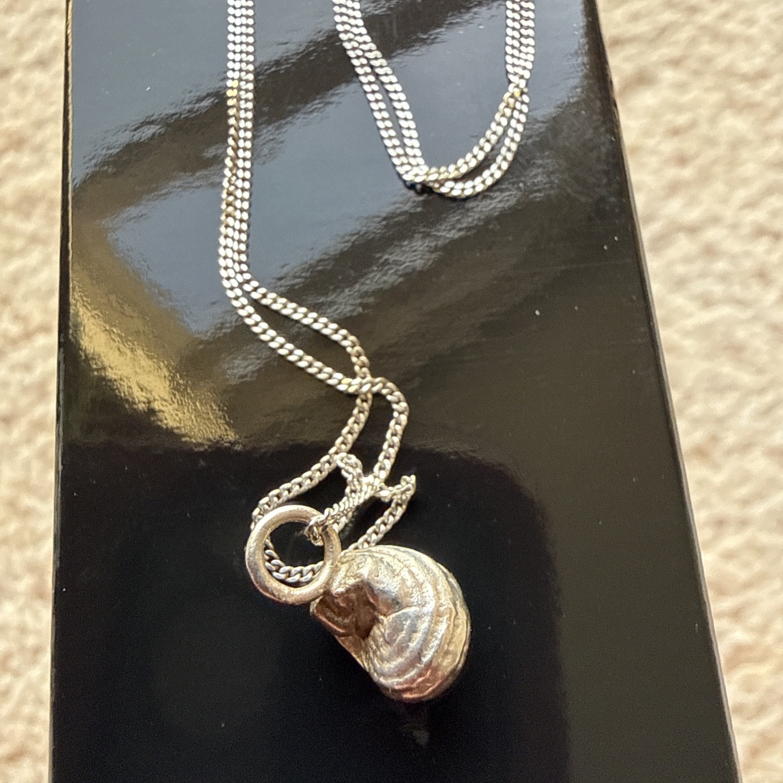 Solid Silver Sea Shell delicate Pendant Necklace - image 3