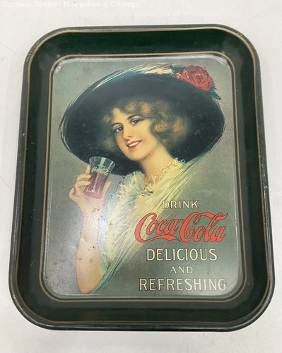 Vintage 1973 Coca-Cola King Girl Advertisement Serving Tray