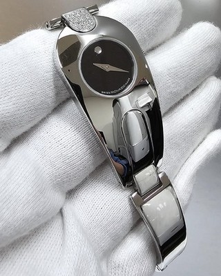 Movado Timema Black Dial Diamond Set Bangle Womens Watch  display picture 2