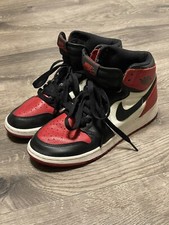 Nike Air Jordan 1 Retro High OG Black Red Bred Toe 575441-610 GS Youth Size 4Y