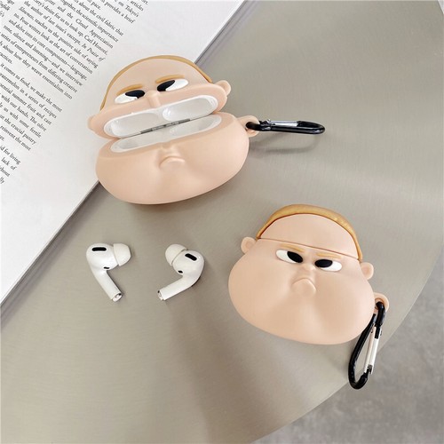 Cute 3D Cartoon Fat Man Protective Cover For Airpods 4/3/2 Pro1/2 Earphone Case - Photo 3 sur 17