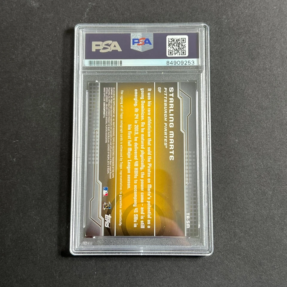 2014 Topps Trajectory #TA-SM Starling Marte Signed Card PSA Slabbed Auto Pirates - Image 2 of 2